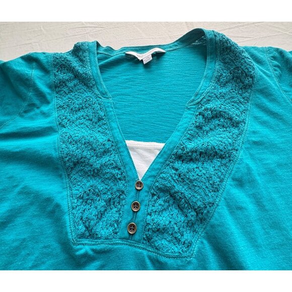 Great Northwest V-Neck Tops Womens Plus 2X Black Teal Short Sleeve T-Shirt Lot - Picture 12 of 14